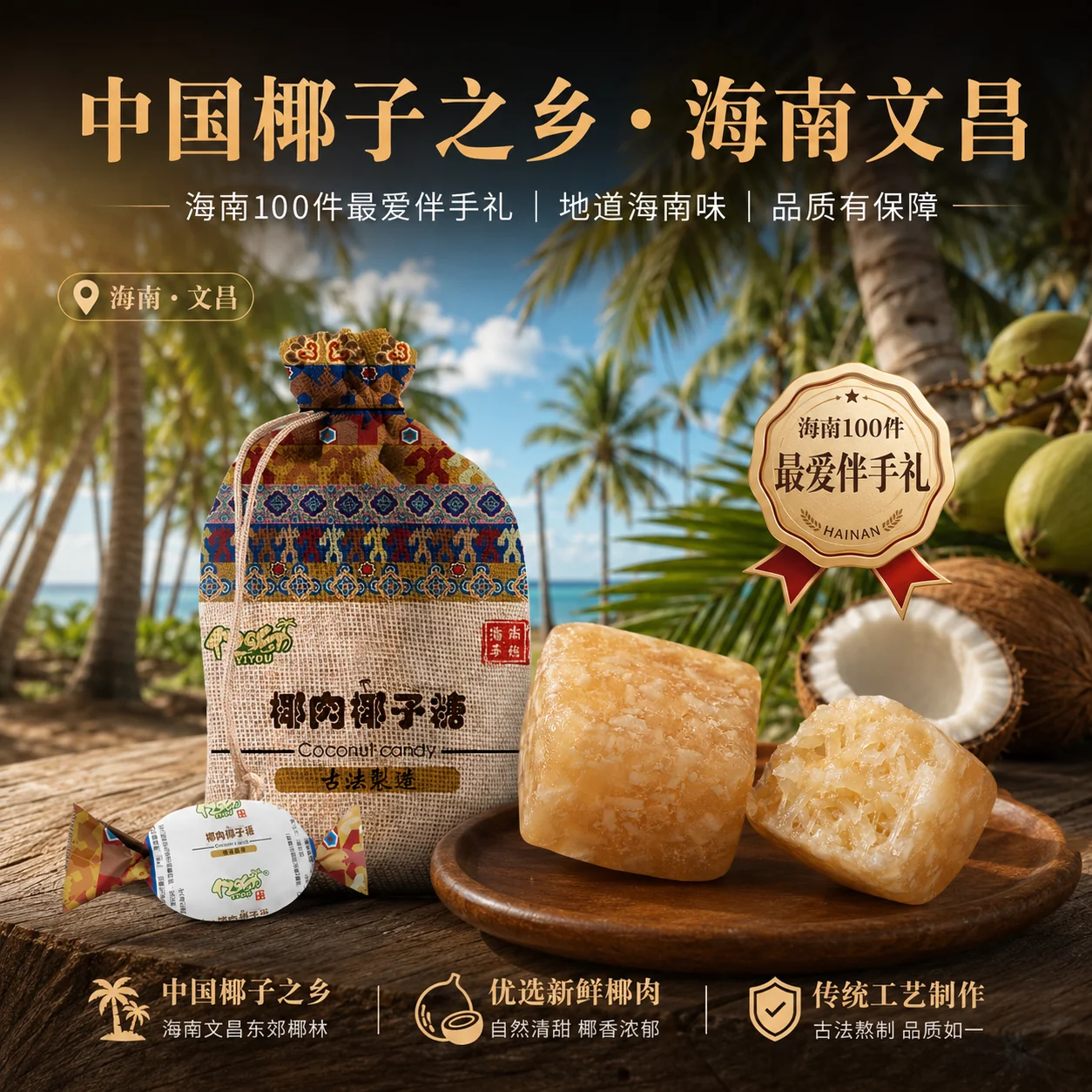 椰肉椰子糖500g/袋